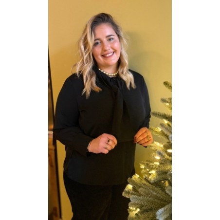 Chemise col lavallière noire ou blanche | Melle Jeanne