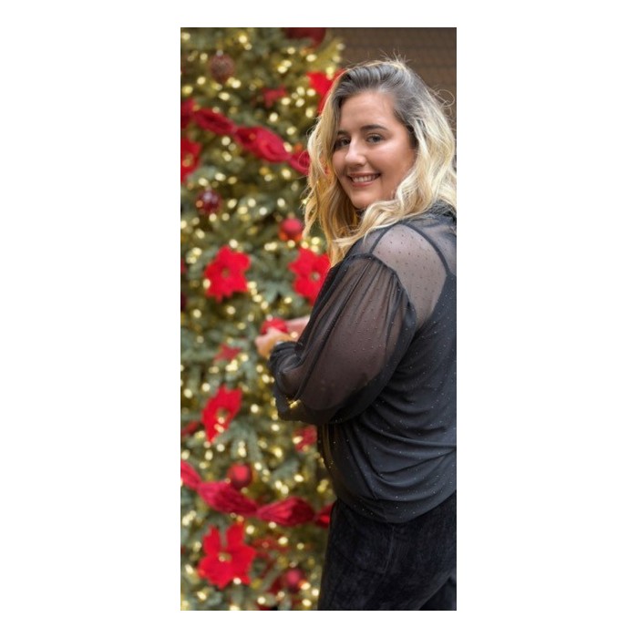 Blouse transparente à strass avec débardeur intégré | Melle Jeanne