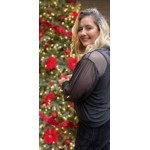 Blouse transparente à strass avec débardeur intégré | Melle Jeanne