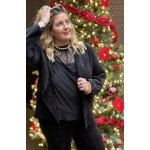 Blouse transparente à strass avec débardeur intégré | Melle Jeanne