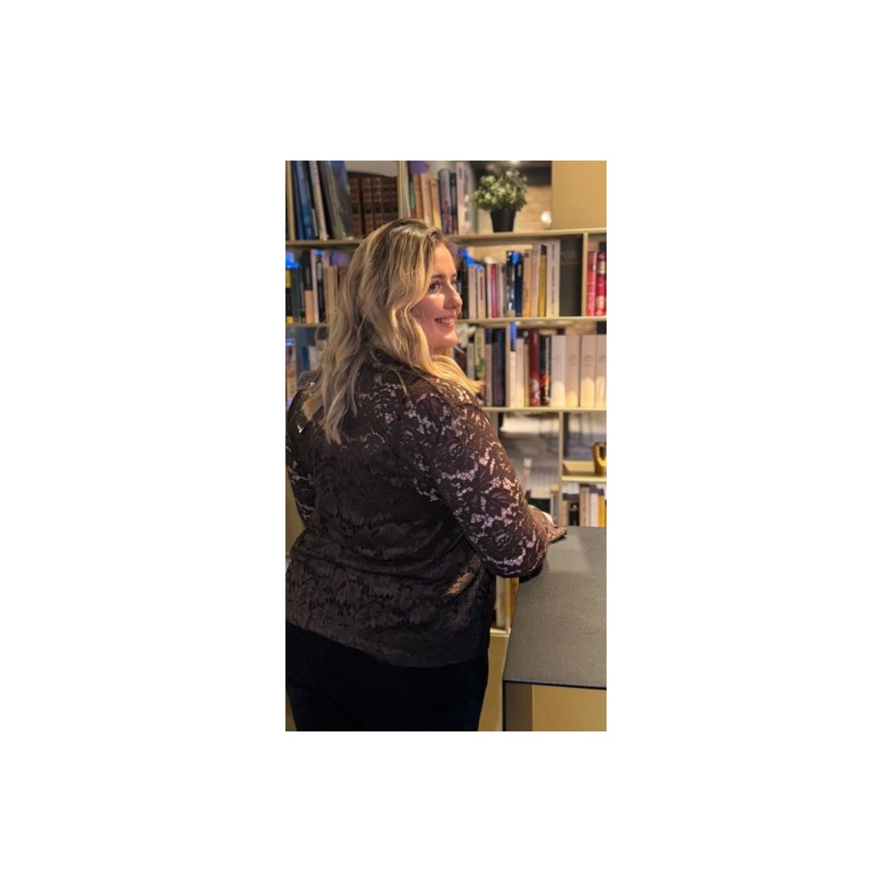 Blouse en dentelle marron col V | Melle Jeanne