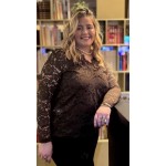 Blouse en dentelle marron col V | Melle Jeanne