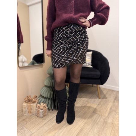 Jupe à sequins noir & gris – Collection Xmas Chic | Melle Jeanne