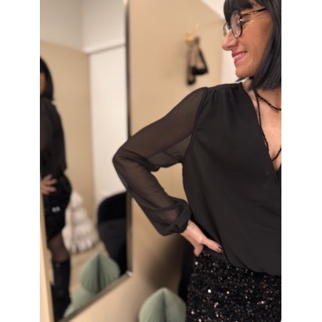 Robe bi-matière cache-cœur & jupe sequins – Collection Xmas Chic | Melle Jeanne