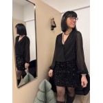 Robe bi-matière cache-cœur & jupe sequins – Collection Xmas Chic | Melle Jeanne