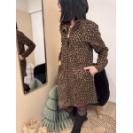 Robe chemise en jean léopard boutonnée – S M L | Nouvelle collection