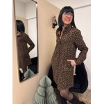 Robe chemise en jean léopard boutonnée – S M L | Nouvelle collection