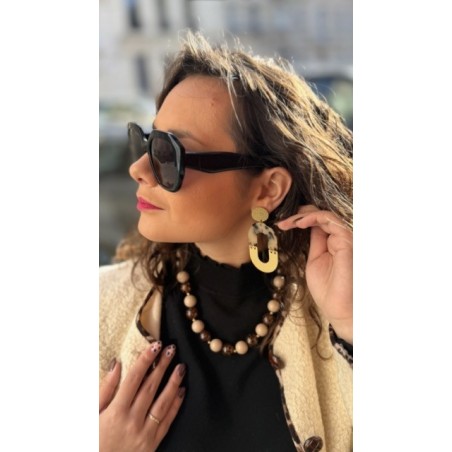 Collier perles léopard & beige – Bijou tendance | Nouvelle collection