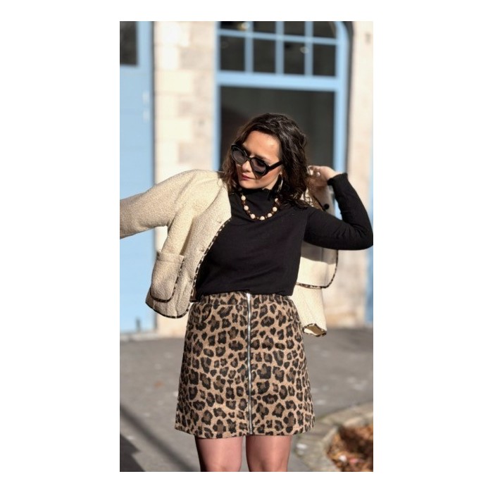 Collier perles léopard & beige – Bijou tendance | Nouvelle collection