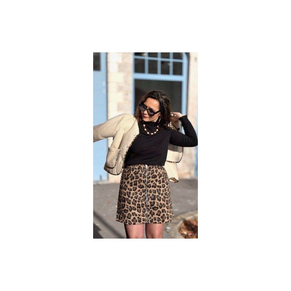 Collier perles léopard & beige – Bijou tendance | Nouvelle collection