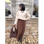 Jupe longue marron à pois blancs – Style rétro chic | Boutique Melle Jeanne