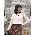 Pull col rond écru ou taupe – Taille unique 36-42 | Nouvelle collection