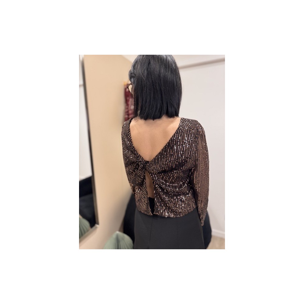 Robe sequins bronze & jupe noire patineuse – Robe soirée | Boutique Melle Jeanne