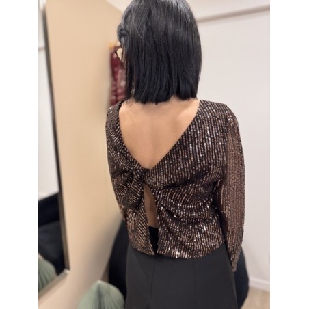 Robe sequins bronze & jupe noire patineuse – Robe soirée | Boutique Melle Jeanne