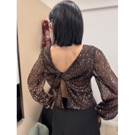 Robe sequins bronze & jupe noire patineuse – Robe soirée | Boutique Melle Jeanne