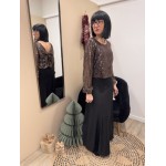 Robe sequins bronze & jupe noire patineuse – Robe soirée | Boutique Melle Jeanne