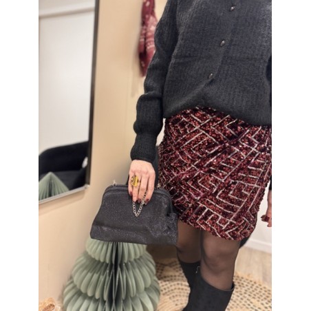 Minaudière à clapet - Chaîne Argentée