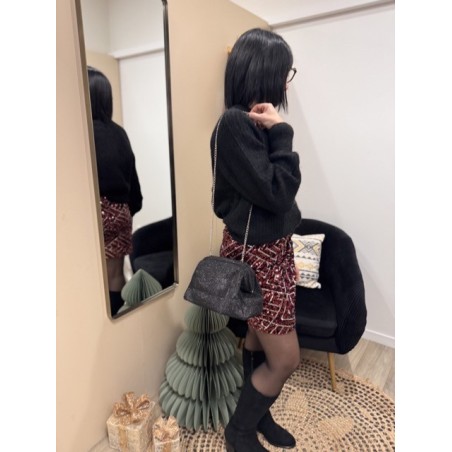 Minaudière à clapet - Chaîne Argentée