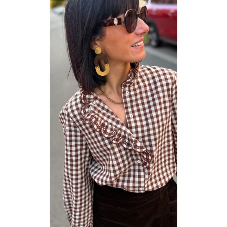 Grandes boucles d’oreilles doré et marron – Bijoux femme | Boutique Melle Jeanne