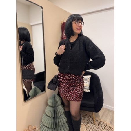 Gilet bordeaux ou Noir  – Taille unique | Boutique Melle Jeanne