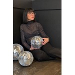 Sous-pull transparent scintillant col montant à strass argent | Melle Jeanne