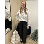 Pantalon de tailleur noir à paillettes, coupe fluide | Melle Jeanne