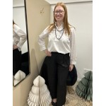 Pantalon de tailleur noir à paillettes, coupe fluide | Melle Jeanne