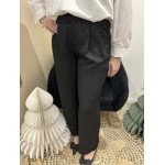 Pantalon de tailleur noir à paillettes, coupe fluide | Melle Jeanne