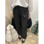 Pantalon de tailleur noir à paillettes, coupe fluide | Melle Jeanne