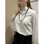 Blouse blanche col droit élégant | Melle Jeanne