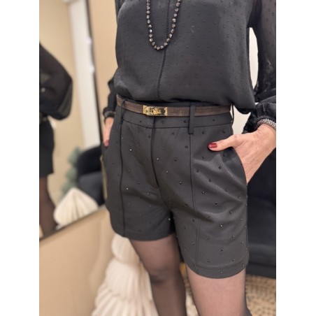 Short taille haute à strass – Marron ou Noir | Melle Jeanne
