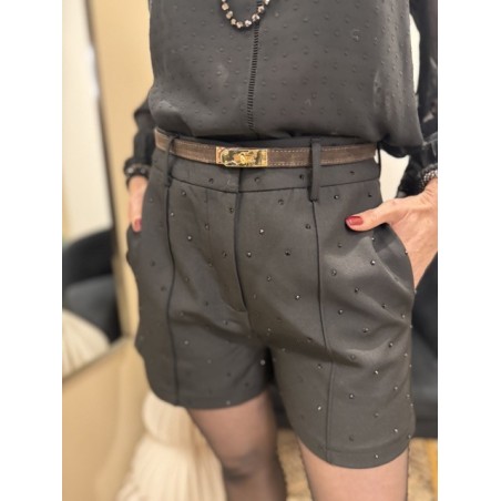 Short taille haute à strass – Marron ou Noir | Melle Jeanne