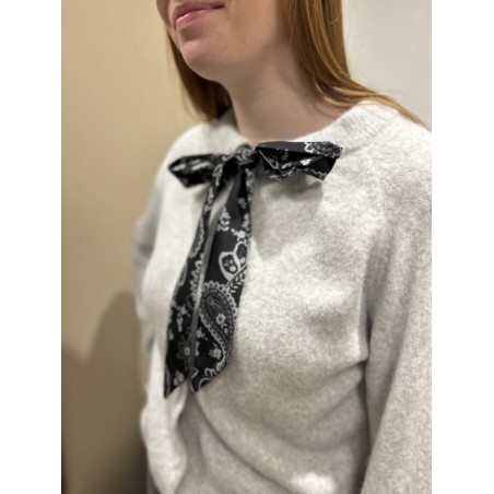 Gilet à lacets bandana gris ou écru – Taille unique | Melle Jeanne