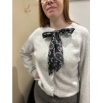 Gilet à lacets bandana gris ou écru – Taille unique | Melle Jeanne