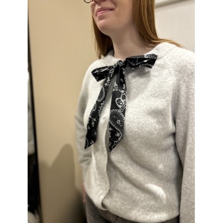 Gilet à lacets bandana gris ou écru – Taille unique | Melle Jeanne