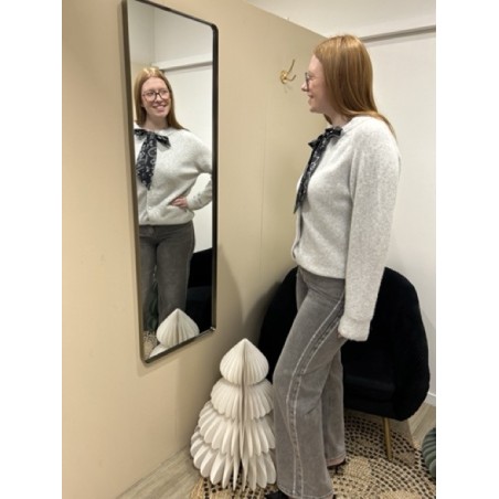 Gilet à lacets bandana gris ou écru – Taille unique | Melle Jeanne