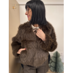 Veste en fausse fourrure marron | Melle Jeanne