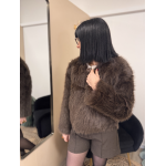 Veste en fausse fourrure marron | Melle Jeanne