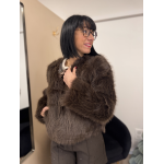 Veste en fausse fourrure marron | Melle Jeanne