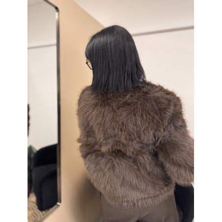 Veste en fausse fourrure marron | Melle Jeanne