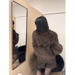 Veste en fausse fourrure marron | Melle Jeanne