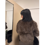 Veste en fausse fourrure marron | Melle Jeanne