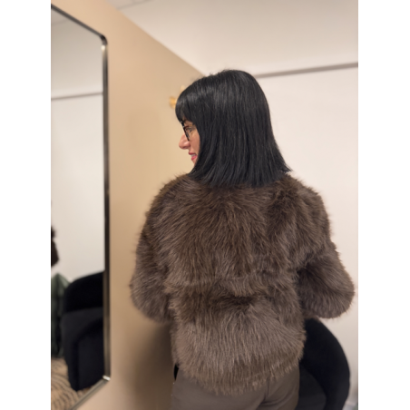 Veste en fausse fourrure marron | Melle Jeanne