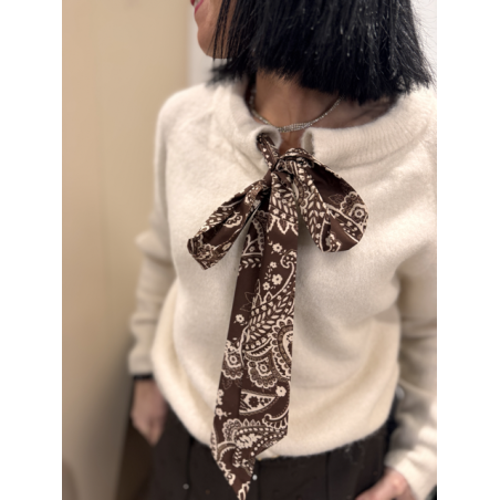 Gilet à lacets bandana gris ou écru – Taille unique | Melle Jeanne