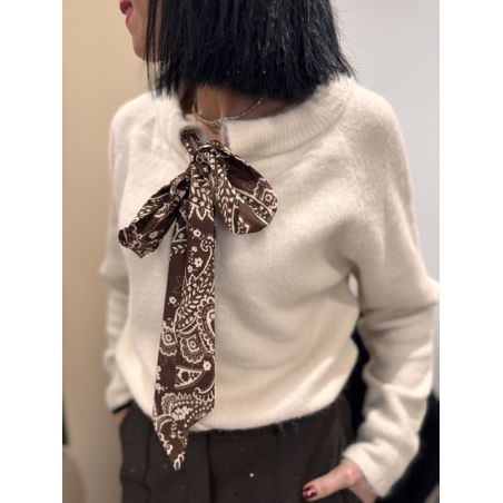 Gilet à lacets bandana gris ou écru – Taille unique | Melle Jeanne