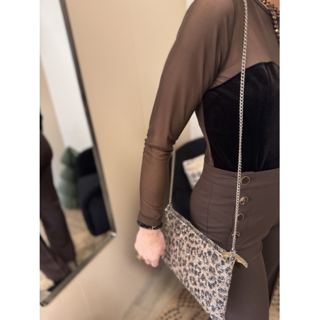Pochette à bandoulière en sequins – Léopard | Boutique Melle Jeanne