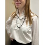 Sautoir en Perles Brillantes Noir ou Marron – Porté Double | Élégance Intemporelle