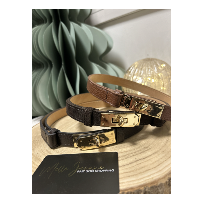 Ceinture en Cuir – Bride Dorée Élégante | Intemporelle & Chic