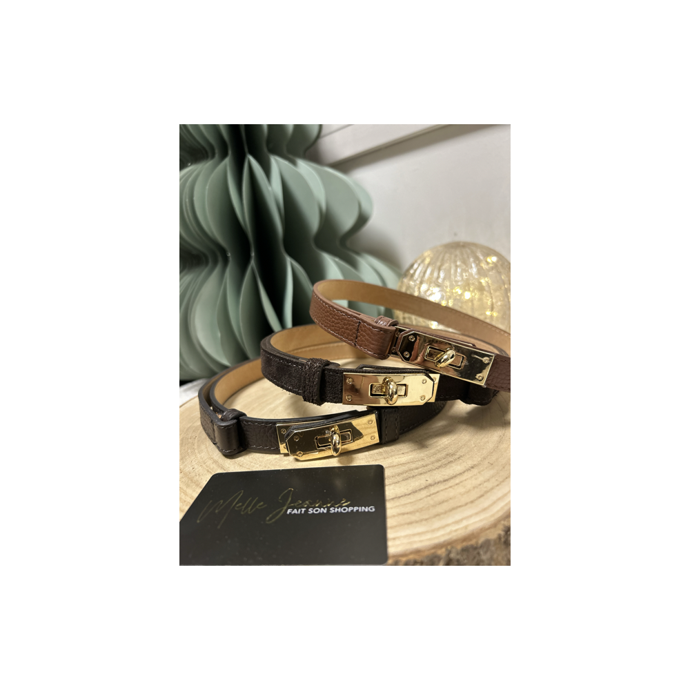 Ceinture en Cuir – Bride Dorée Élégante | Intemporelle & Chic