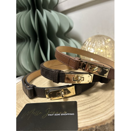 Ceinture en Cuir – Bride Dorée Élégante | Intemporelle & Chic